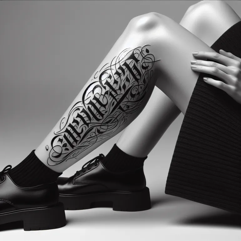 Тату надпись на ноге: женские тренды и идеи